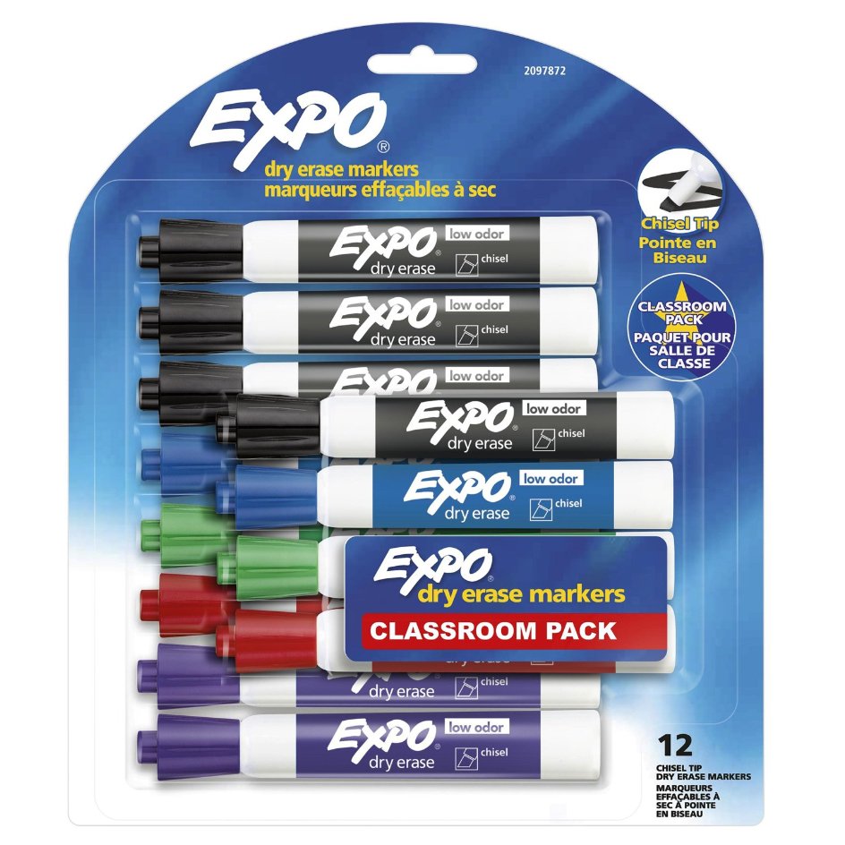 Expo Black Dry Erase Markers 12/Pack