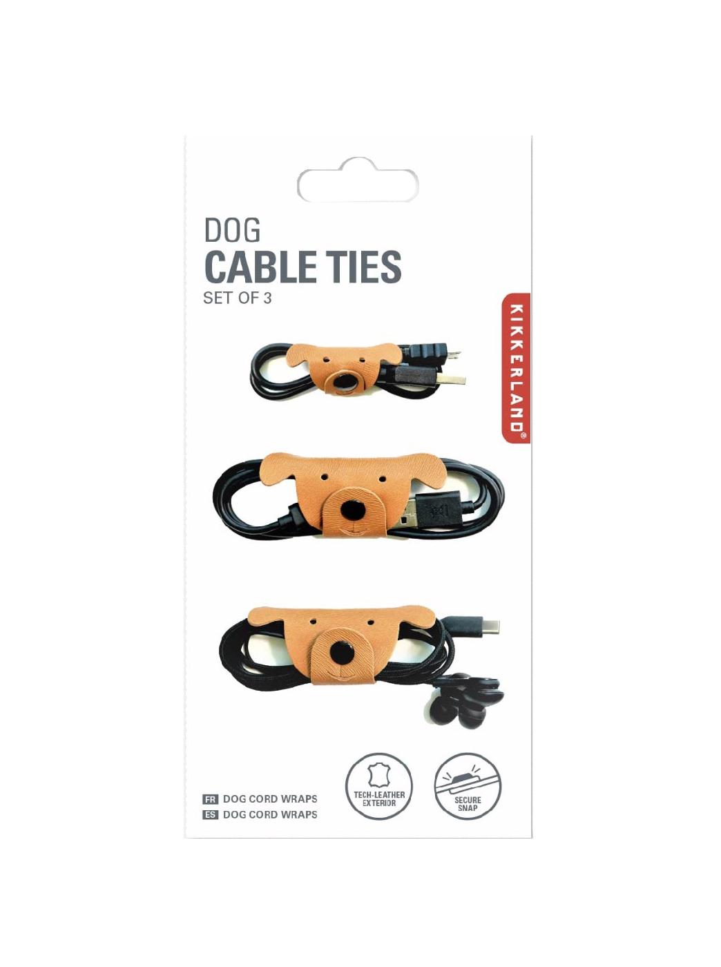 Kikkerland Dog Face Cable Ties; image 1 of 2