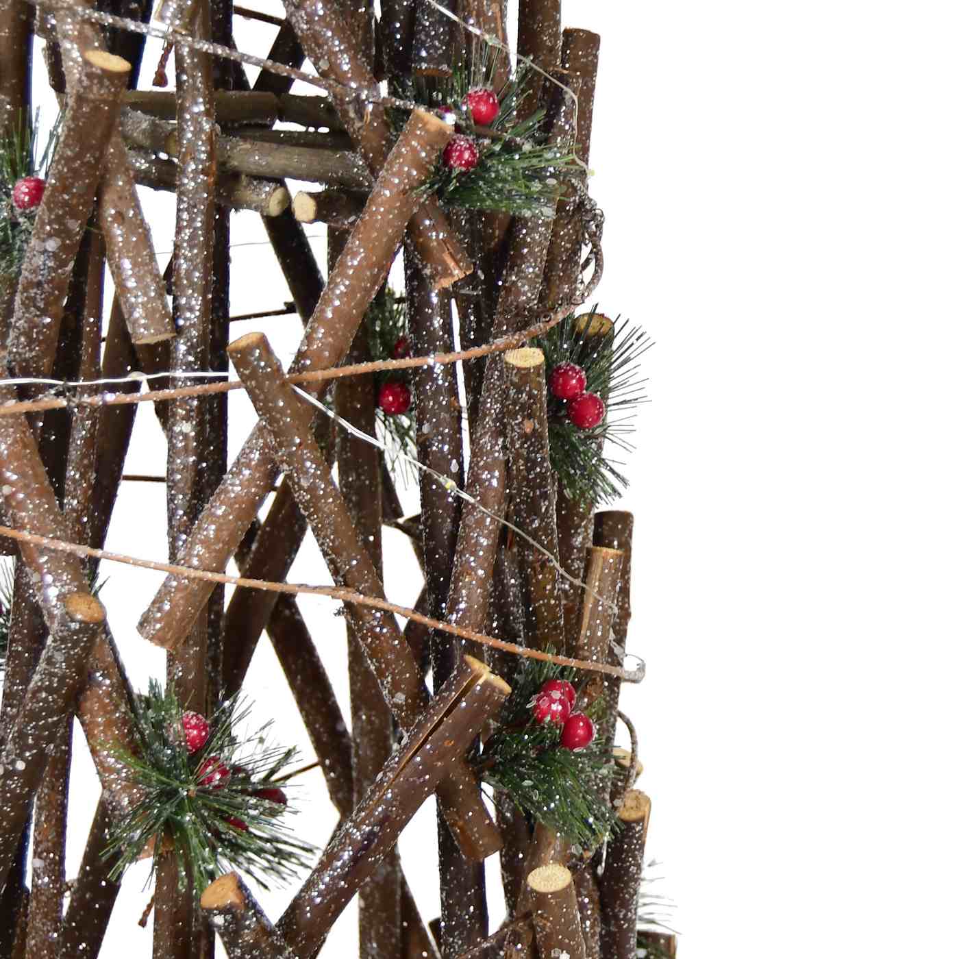 Destination Holiday Prelit Rattan Christmas Tree with Holly Shop