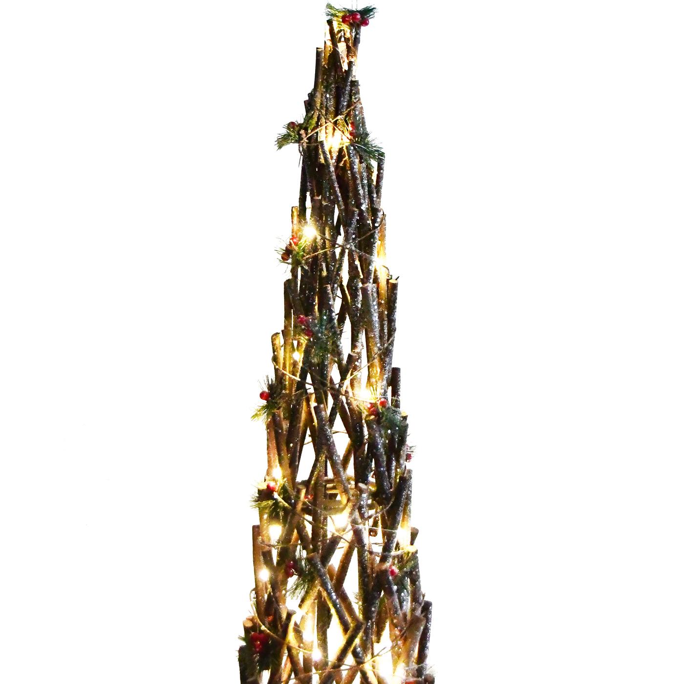 Destination Holiday Prelit Rattan Christmas Tree with Holly Shop