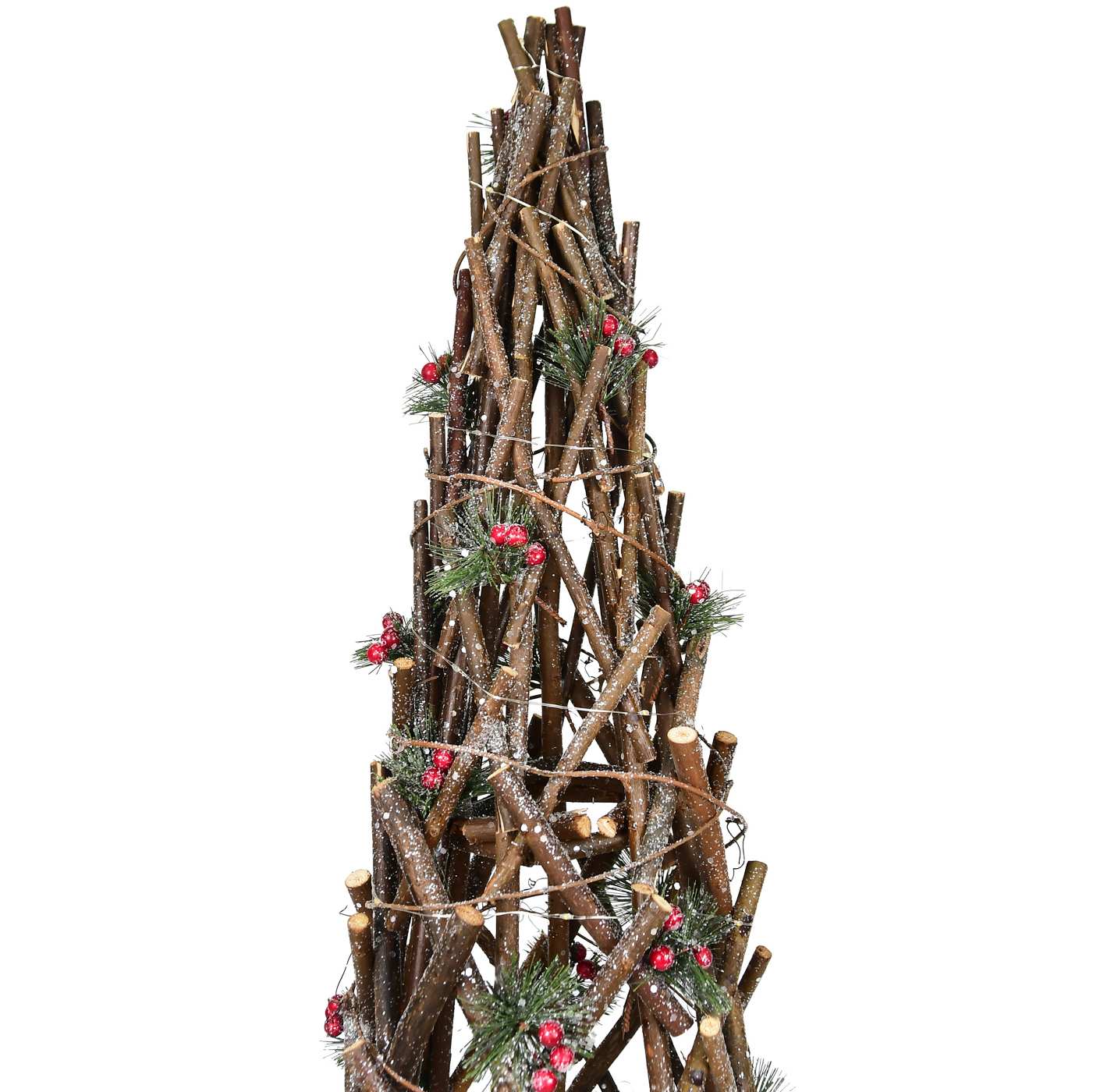 Destination Holiday Prelit Rattan Christmas Tree with Holly Shop