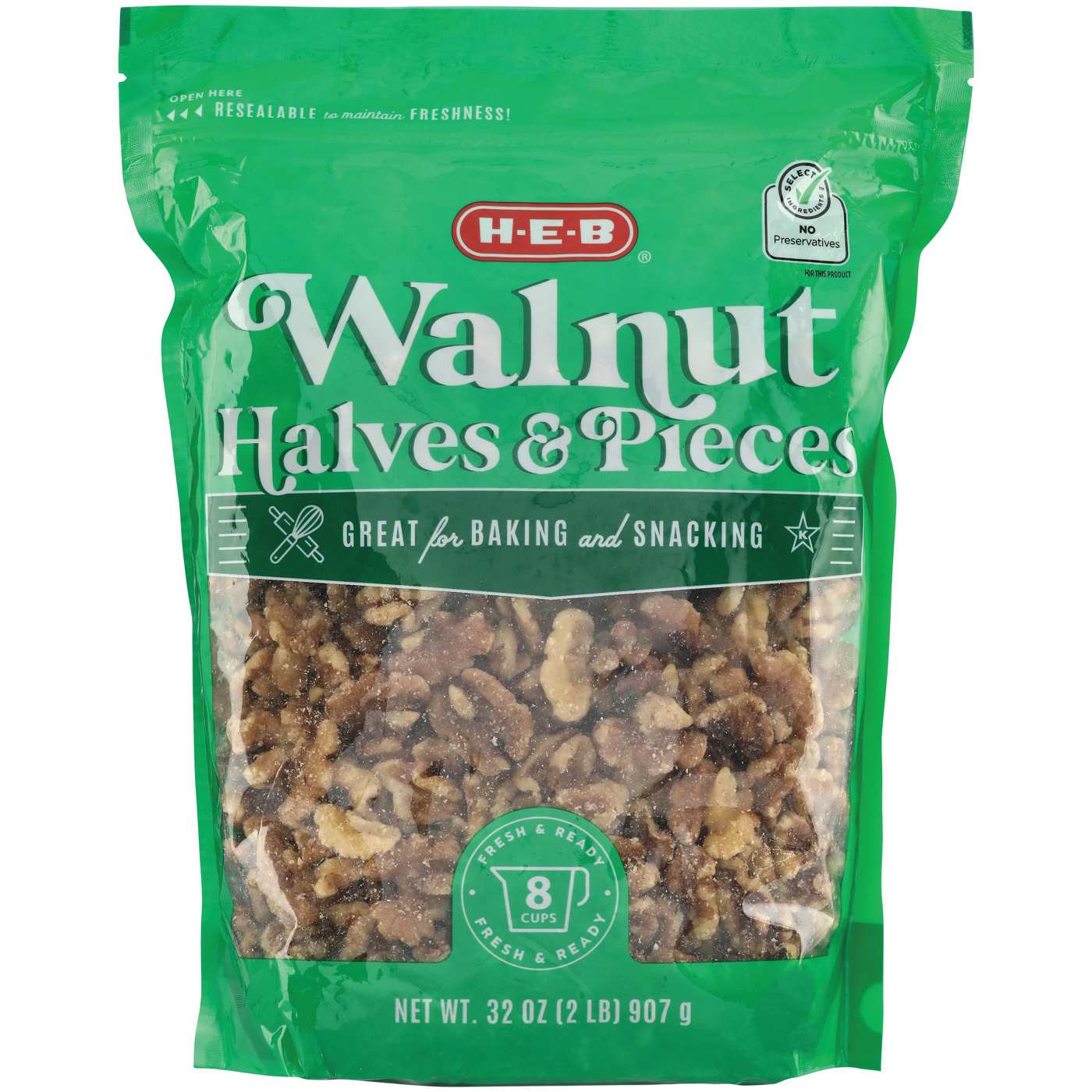 H-E-B Walnut Halves & Pieces; image 1 of 2