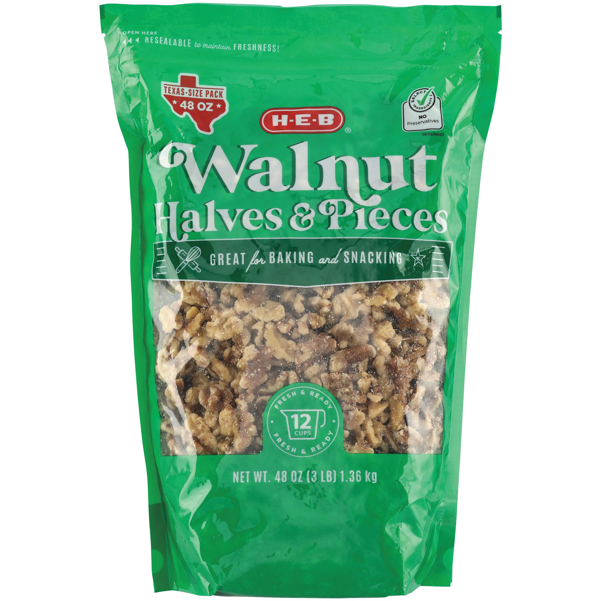 H-E-B Walnut Halves & Pieces - Texas-Size Pack - Shop Nuts & Seeds At H-E-B