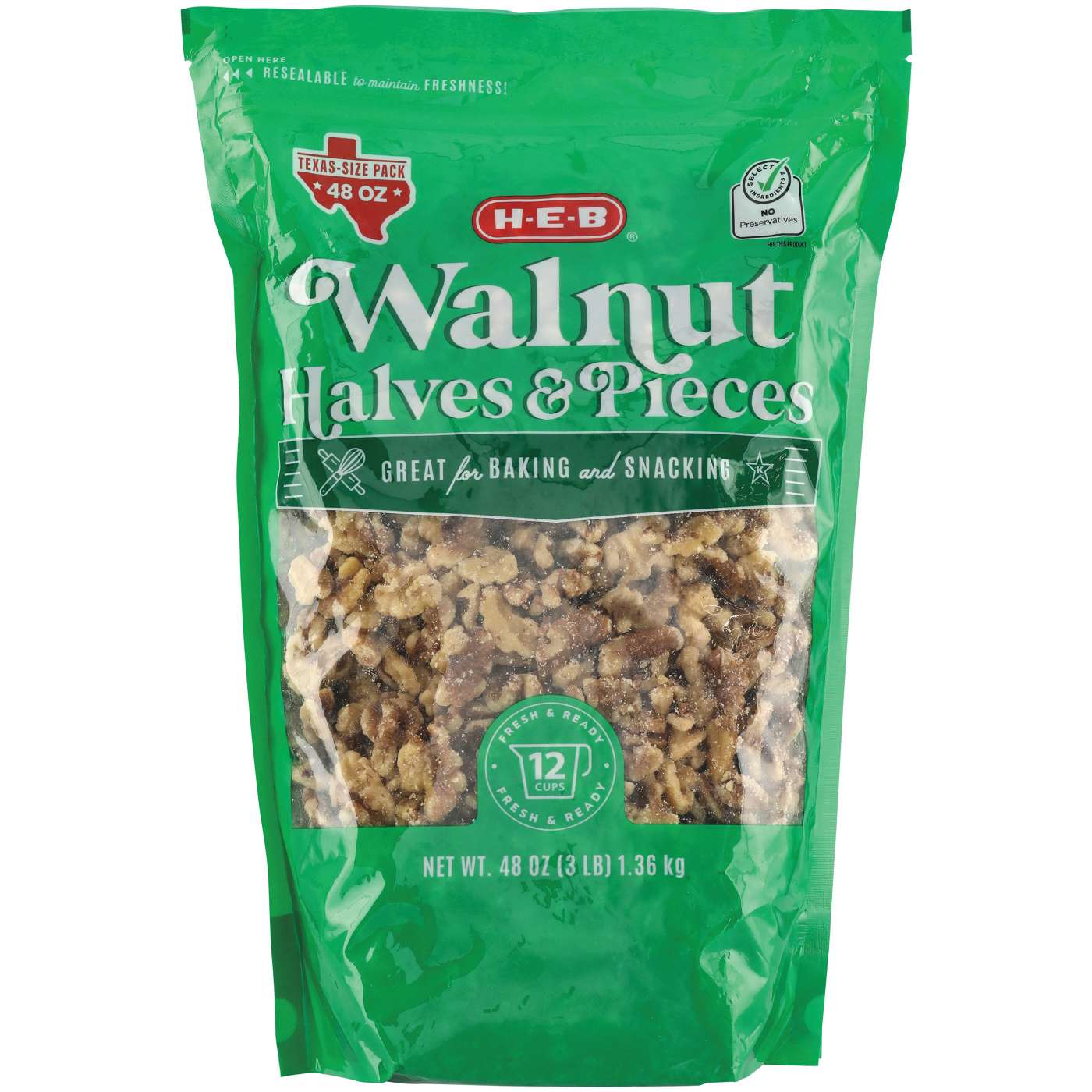 H-E-B Walnut Halves & Pieces - Texas-Size Pack; image 1 of 2