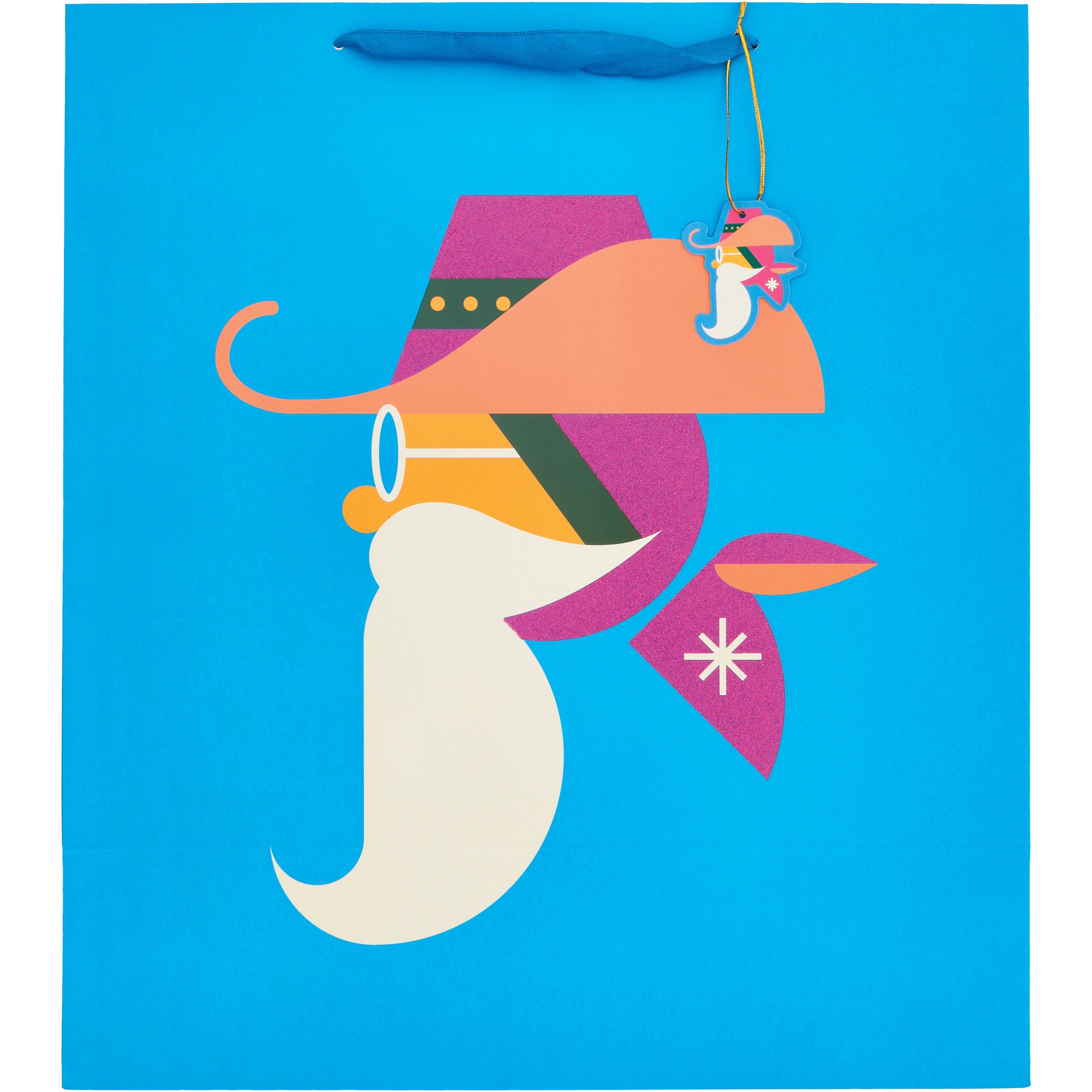 Destination Holiday Cowboy Santa Christmas Gift Bag Large Shop Gift