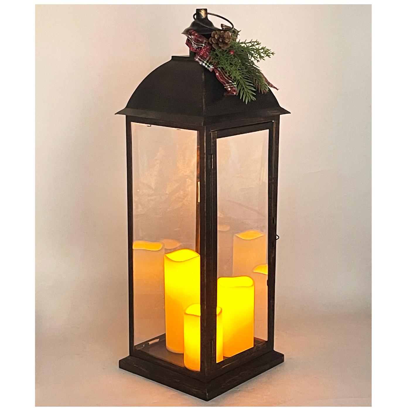 Destination Holiday Decorative 3 Candle Metal LED Tall Lantern Shop Seasonal decor at HEB