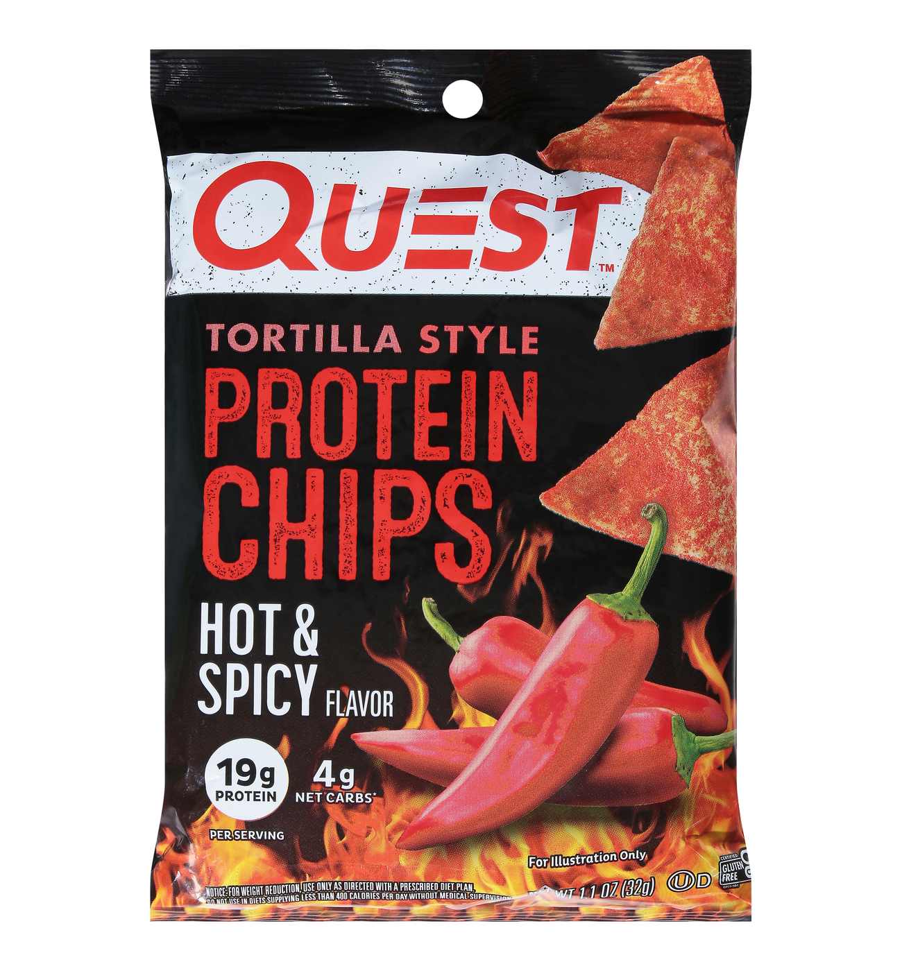 Quest Tortilla-Style 19g Protein Chips - Hot & Spicy; image 1 of 4