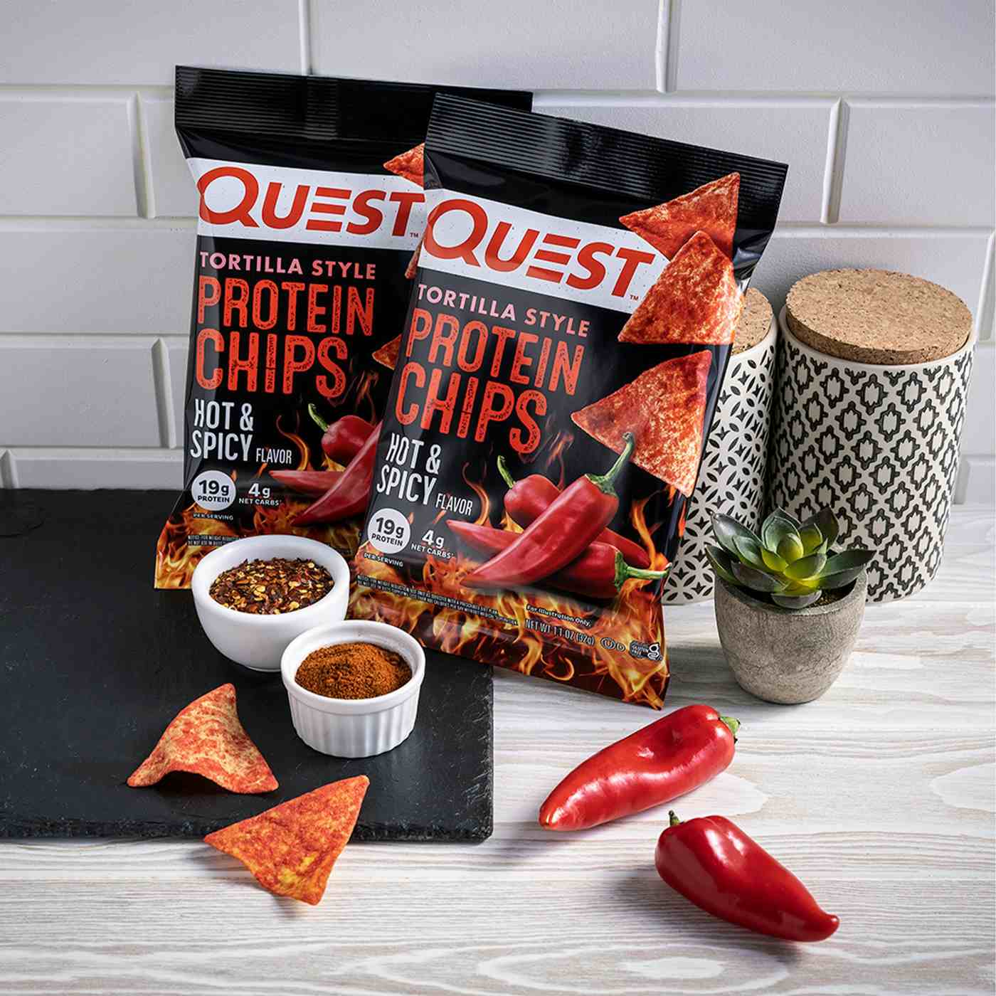 Quest Tortilla-Style 19g Protein Chips - Hot & Spicy; image 2 of 4