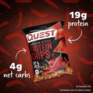 Quest Tortilla-Style 19g Protein Chips - Hot & Spicy