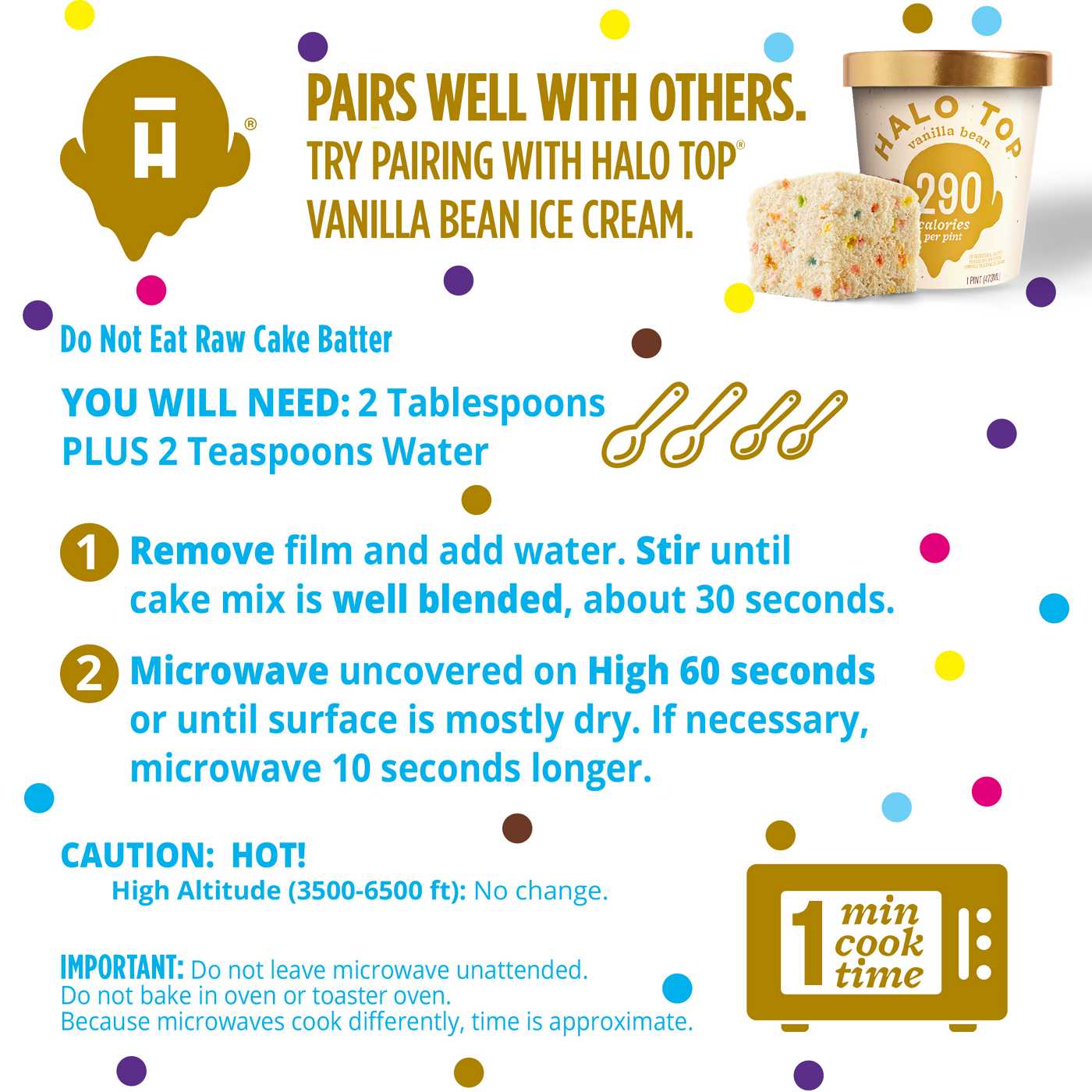 Halo Top Single Serve Light Cake Mix - Birthday Cake; image 2 of 7