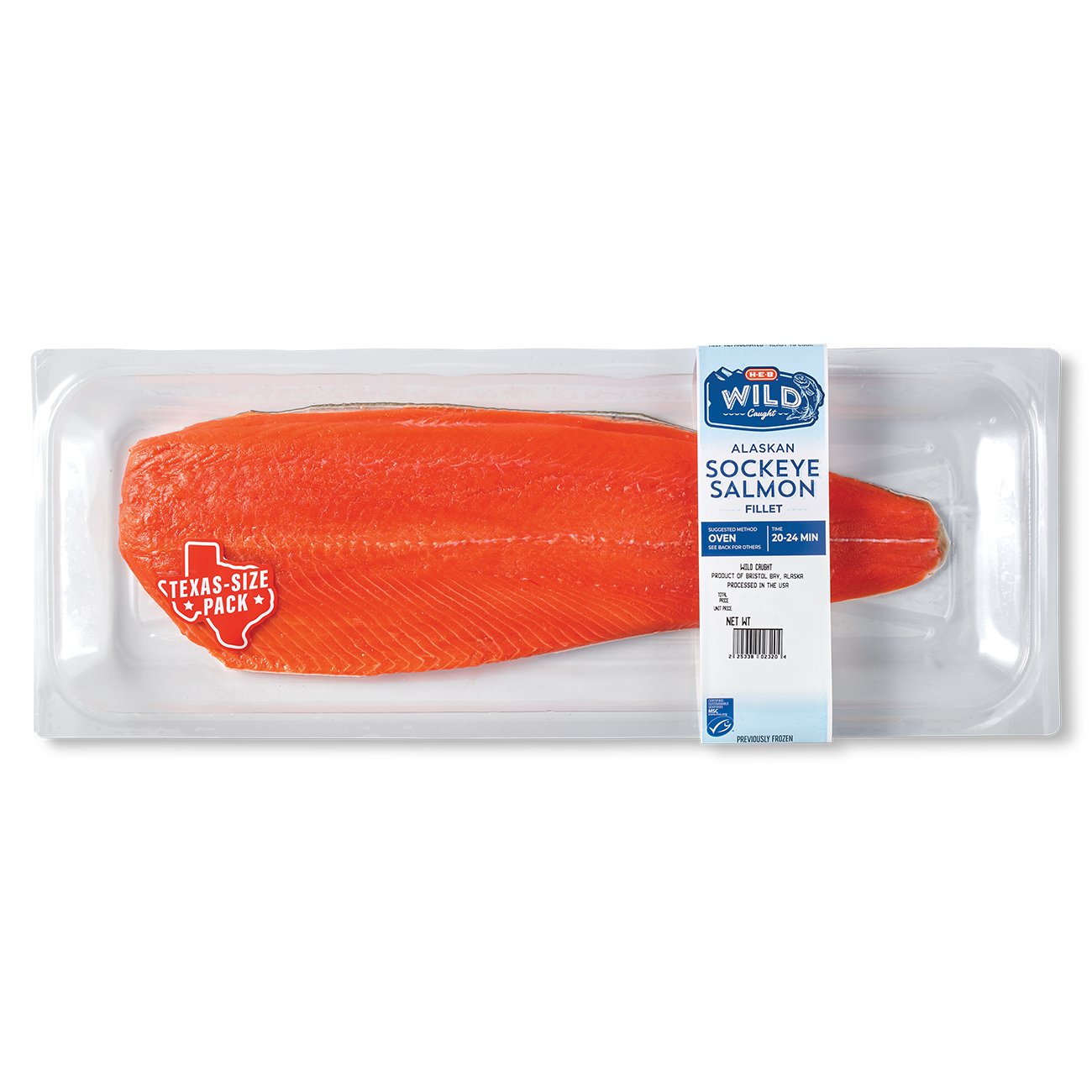 H-E-B Wild Caught Alaskan Sockeye Salmon Fillet - Texas-Size Pack