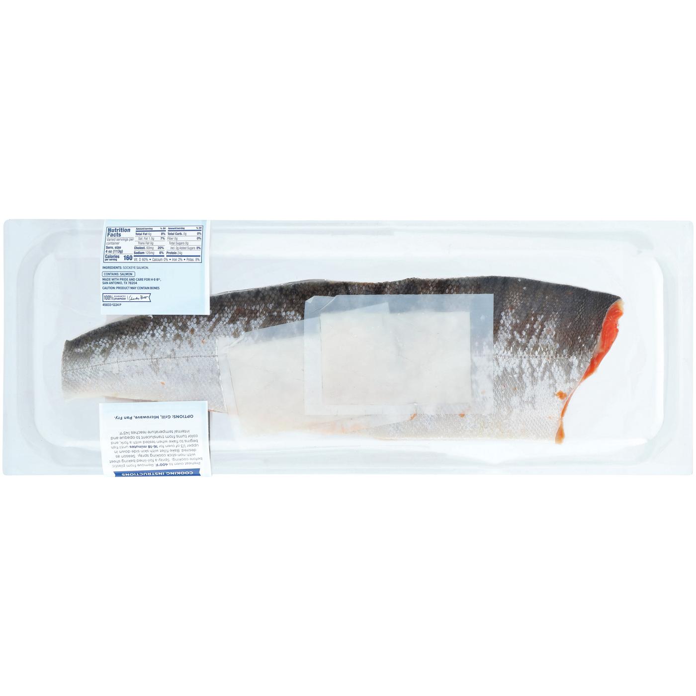 H-E-B Wild Caught Alaskan Sockeye Salmon Fillet - Texas-Size Pack; image 2 of 2