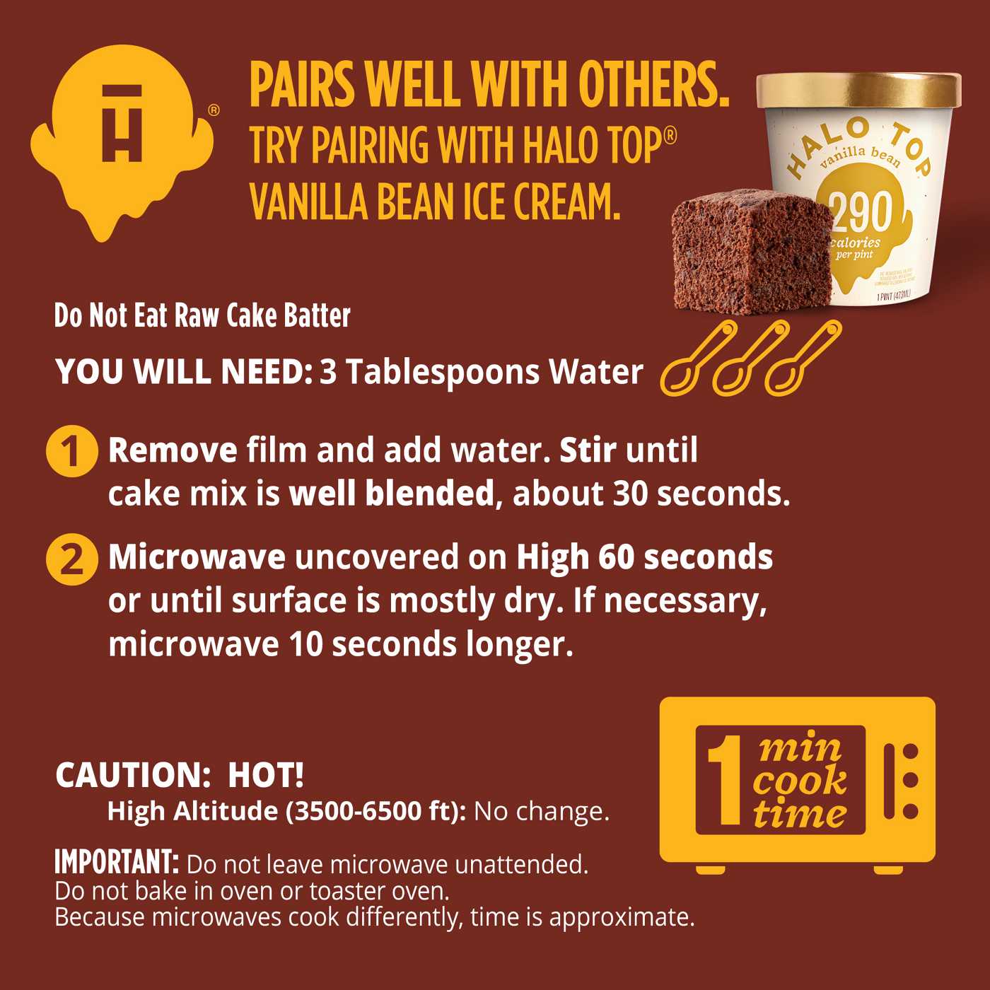 Halo Top Single Serve Light Cake Mix - Chocolate; image 7 of 7