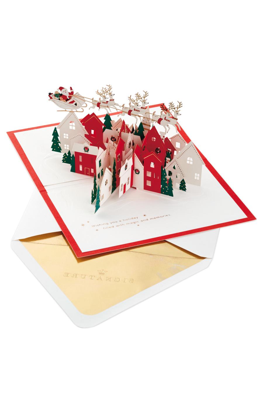 Hallmark Signature Paper Wonder Santa & Reindeer Pop Up Christmas Card - S27, S15; image 1 of 6