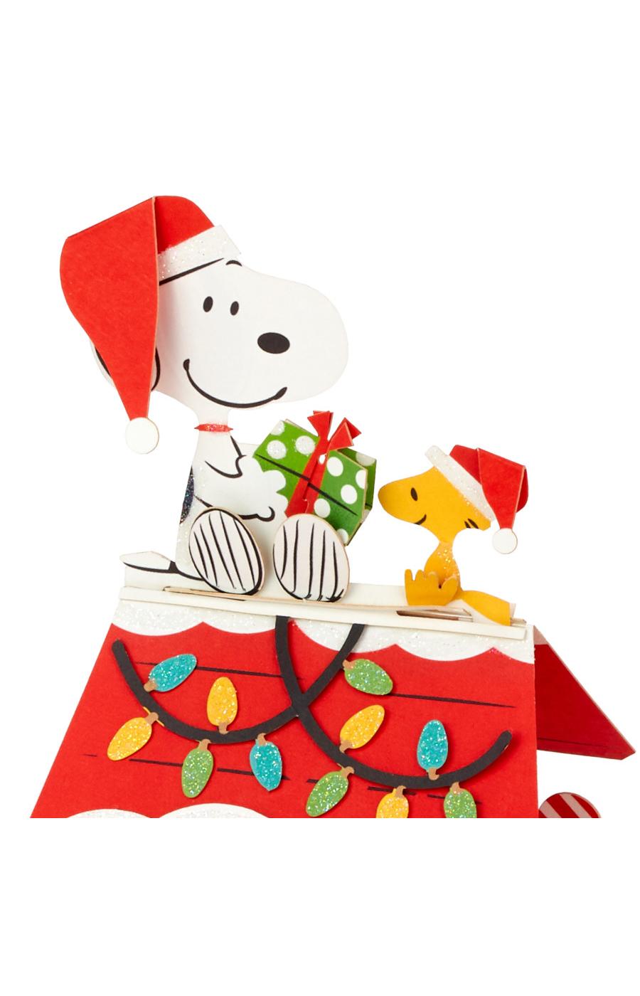 Hallmark Peanuts Snoopy's Dog House Signature Paper Wonder Pop Up Christmas Card - S5; image 4 of 7