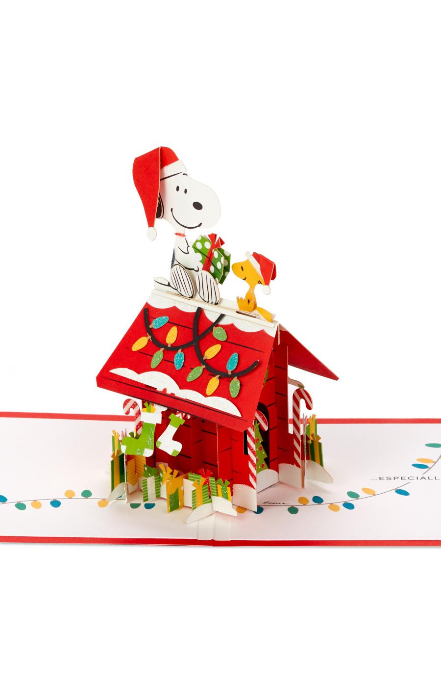 Hallmark Peanuts Snoopy's Dog House Signature Paper Wonder Pop Up Christmas Card - S5; image 5 of 7