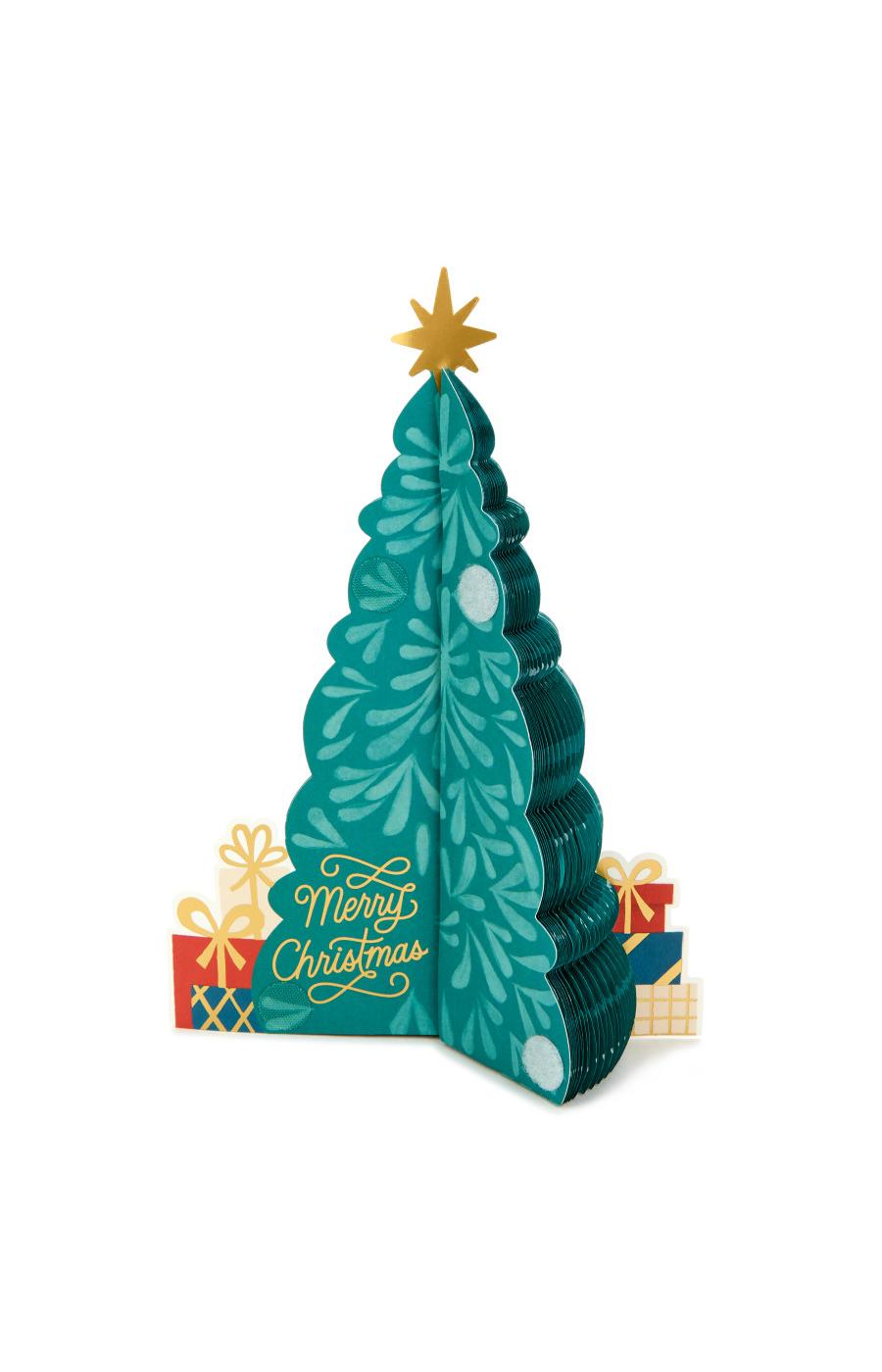 Hallmark Christmas Tree Paper Wonder Displayable Pop Up Honeycomb Christmas Card - S12, S29; image 2 of 8