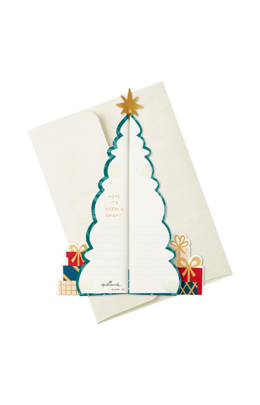 Hallmark Christmas Tree Paper Wonder Displayable Pop Up Honeycomb Christmas Card - S12, S29; image 3 of 8