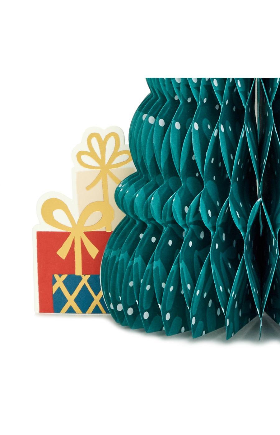 Hallmark Christmas Tree Paper Wonder Displayable Pop Up Honeycomb Christmas Card - S12, S29; image 5 of 8