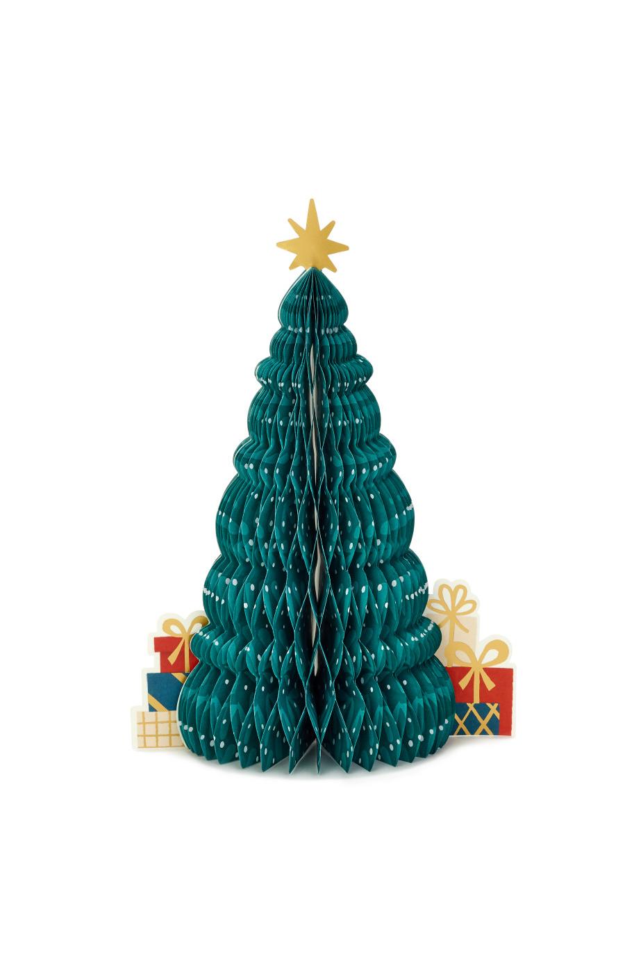 Hallmark Christmas Tree Paper Wonder Displayable Pop Up Honeycomb Christmas Card - S12, S29; image 7 of 8