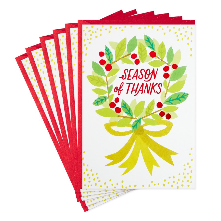 Hallmark Season of Thanks Christmas Cards with Envelopes S1, S10