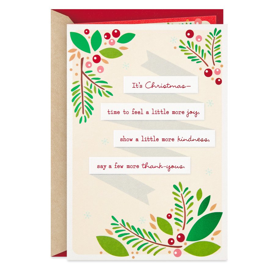 Hallmark More Joy, Kindness, ThankYous Christmas Card S12 Shop