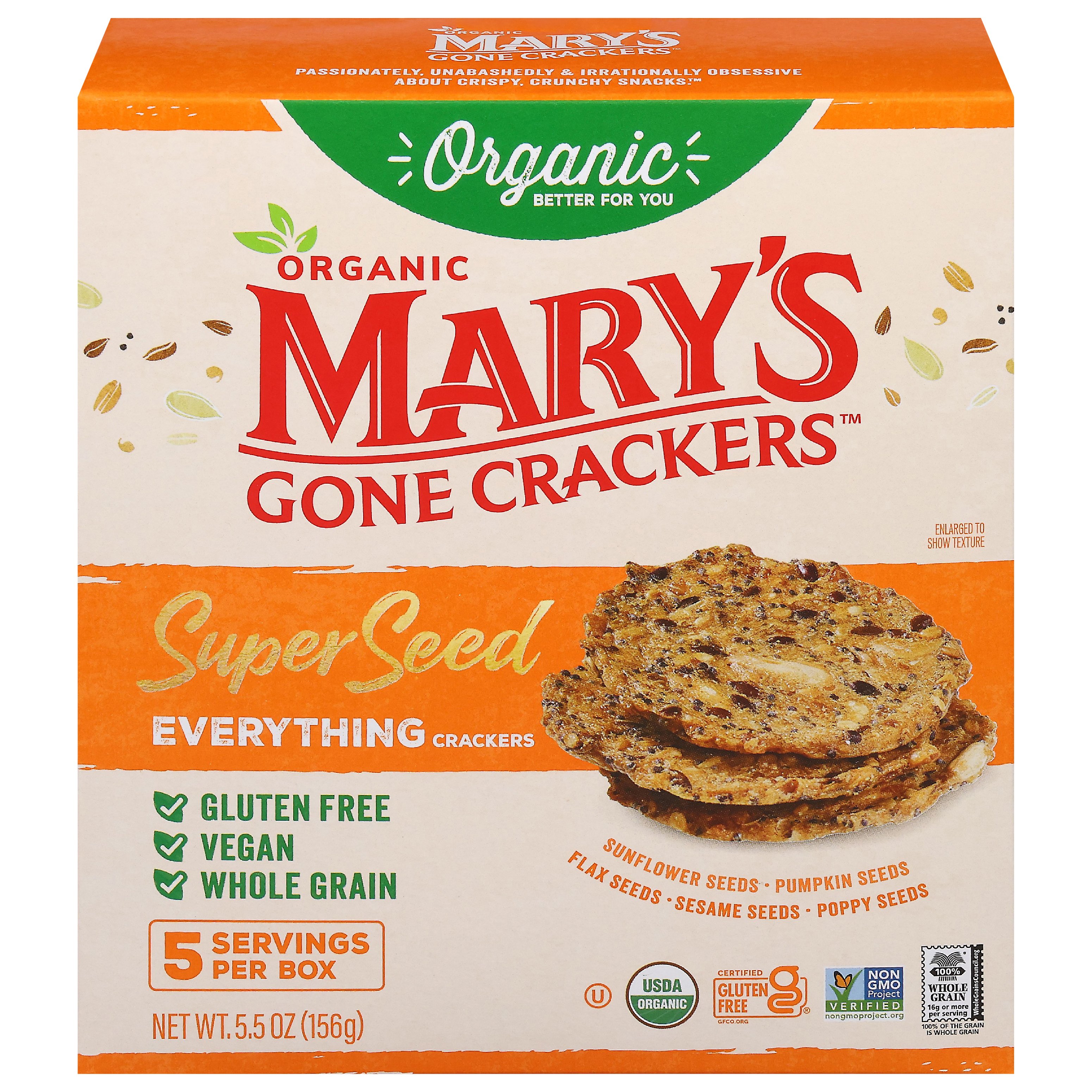 Mary's Gone Crackers Super Seed Everything Crackers Shop Crackers