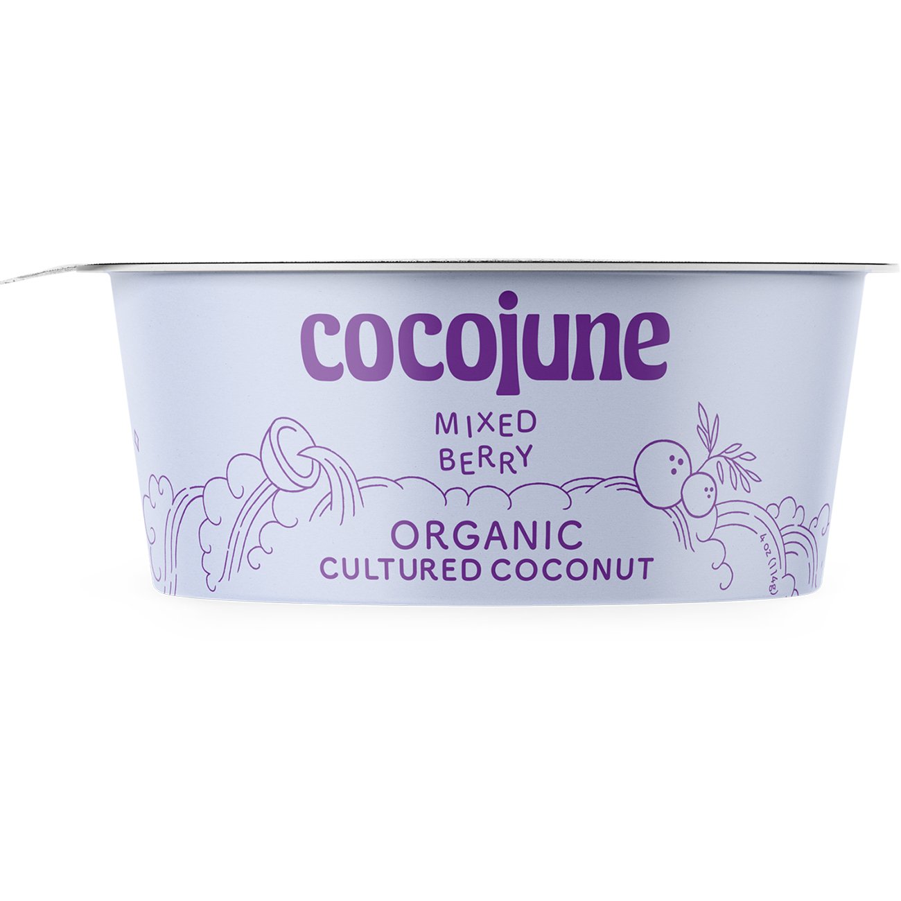 Cocojune Organic Mixed Berry Cultured Coconut Yogurt, 4 oz