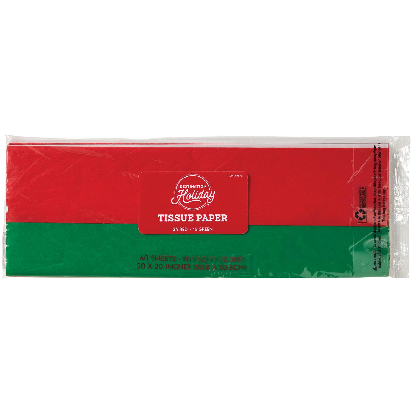 Destination Holiday Christmas Tissue Paper - Red & Green; image 1 of 3