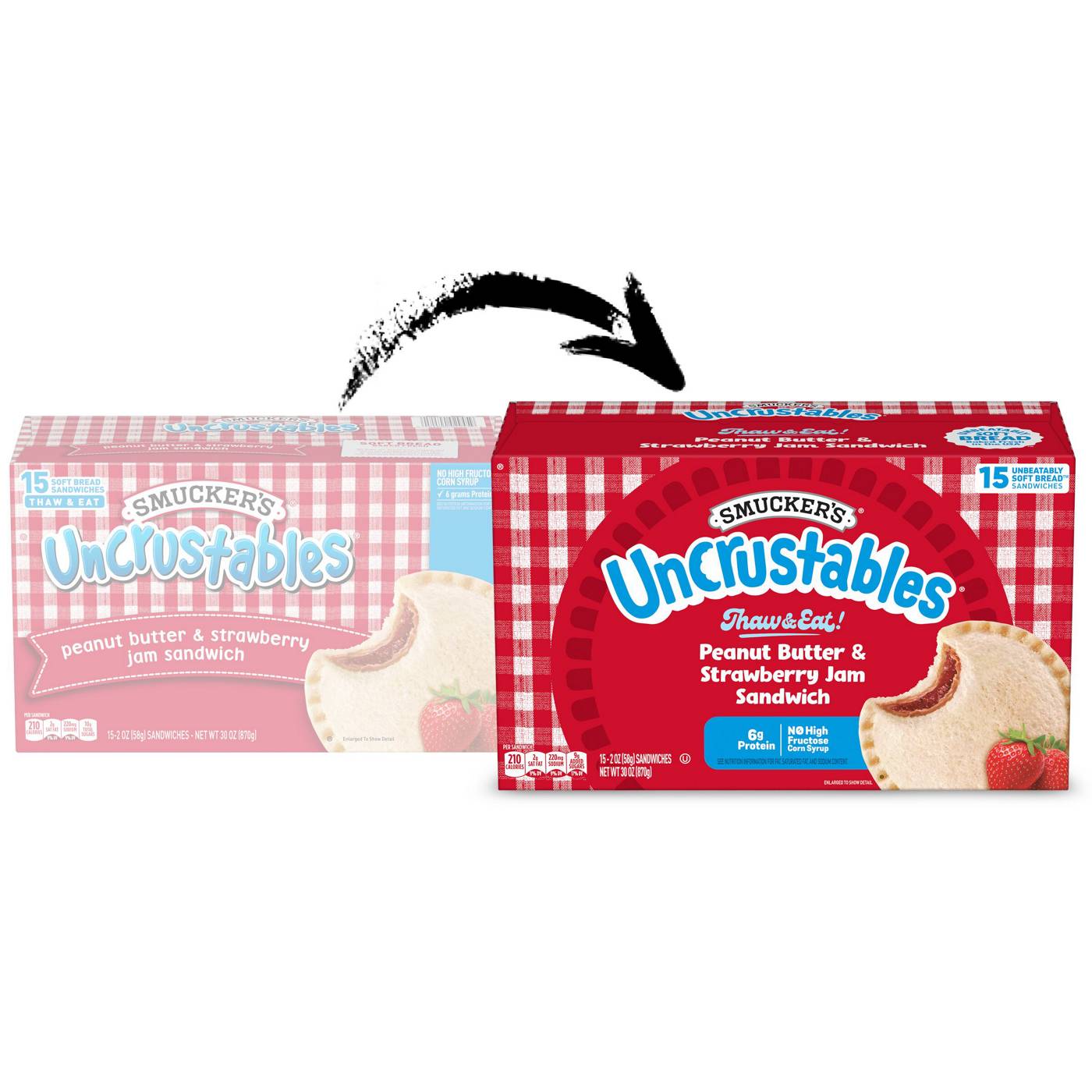 Smucker's Uncrustables Frozen Sandwiches - Peanut Butter & Strawberry Jam; image 3 of 9