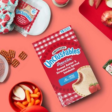 Smucker's Uncrustables Frozen Sandwiches - Peanut Butter & Strawberry Jam, 15 ct