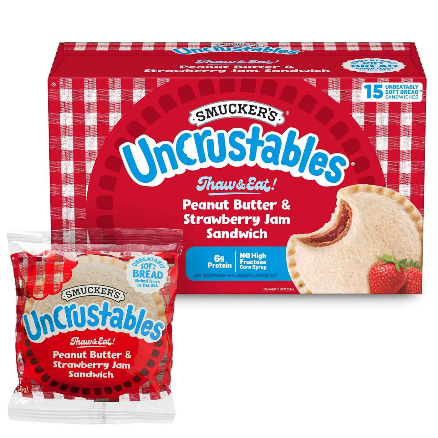 Smucker's Uncrustables Frozen Sandwiches - Peanut Butter & Strawberry Jam; image 9 of 9