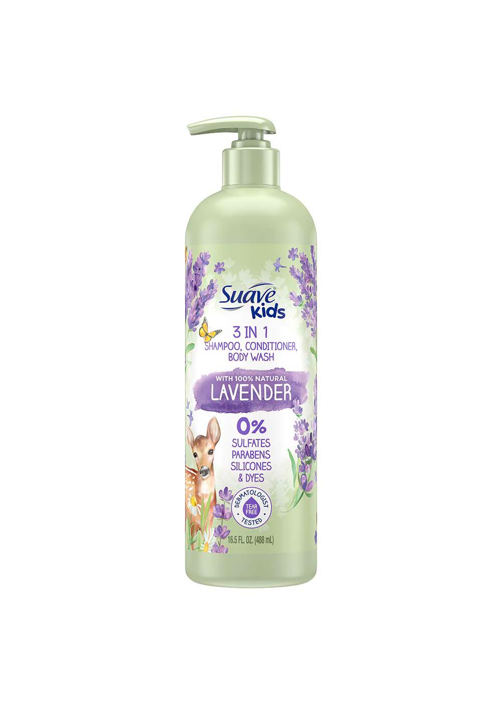 Suave Kids 3-in-1 Shampoo + Conditioner + Body Wash with Natural Lavender; image 1 of 3