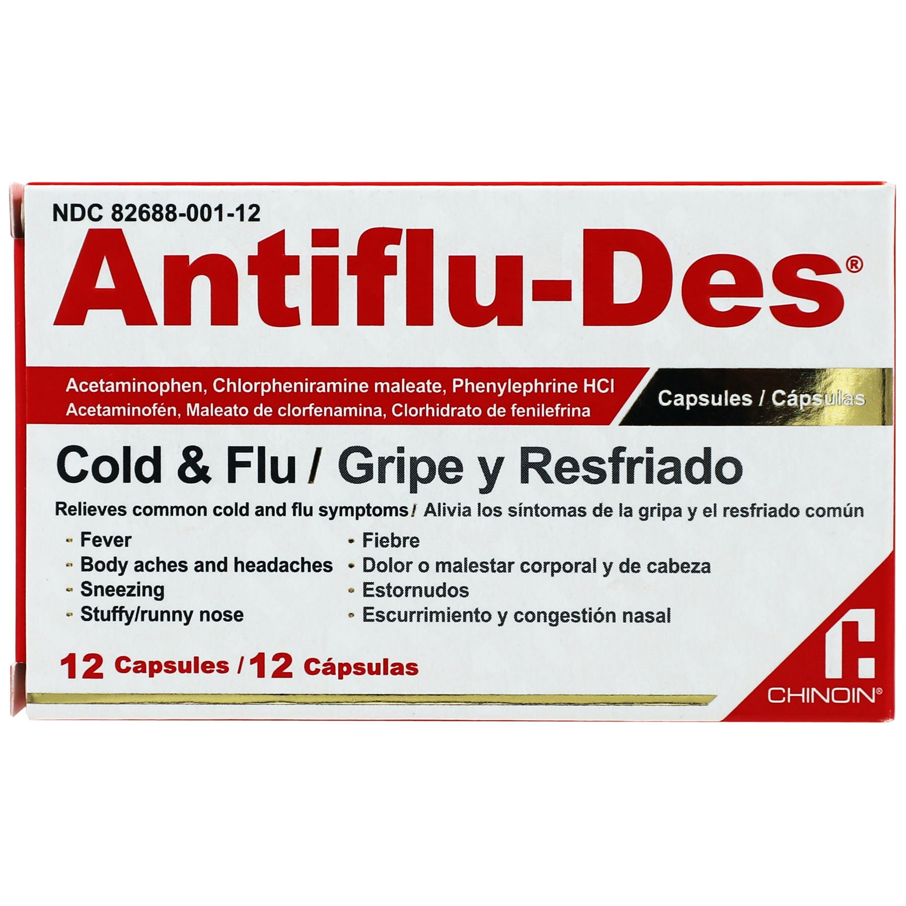 Antiflu-Des Cold & Flu Capsules, 12 ct