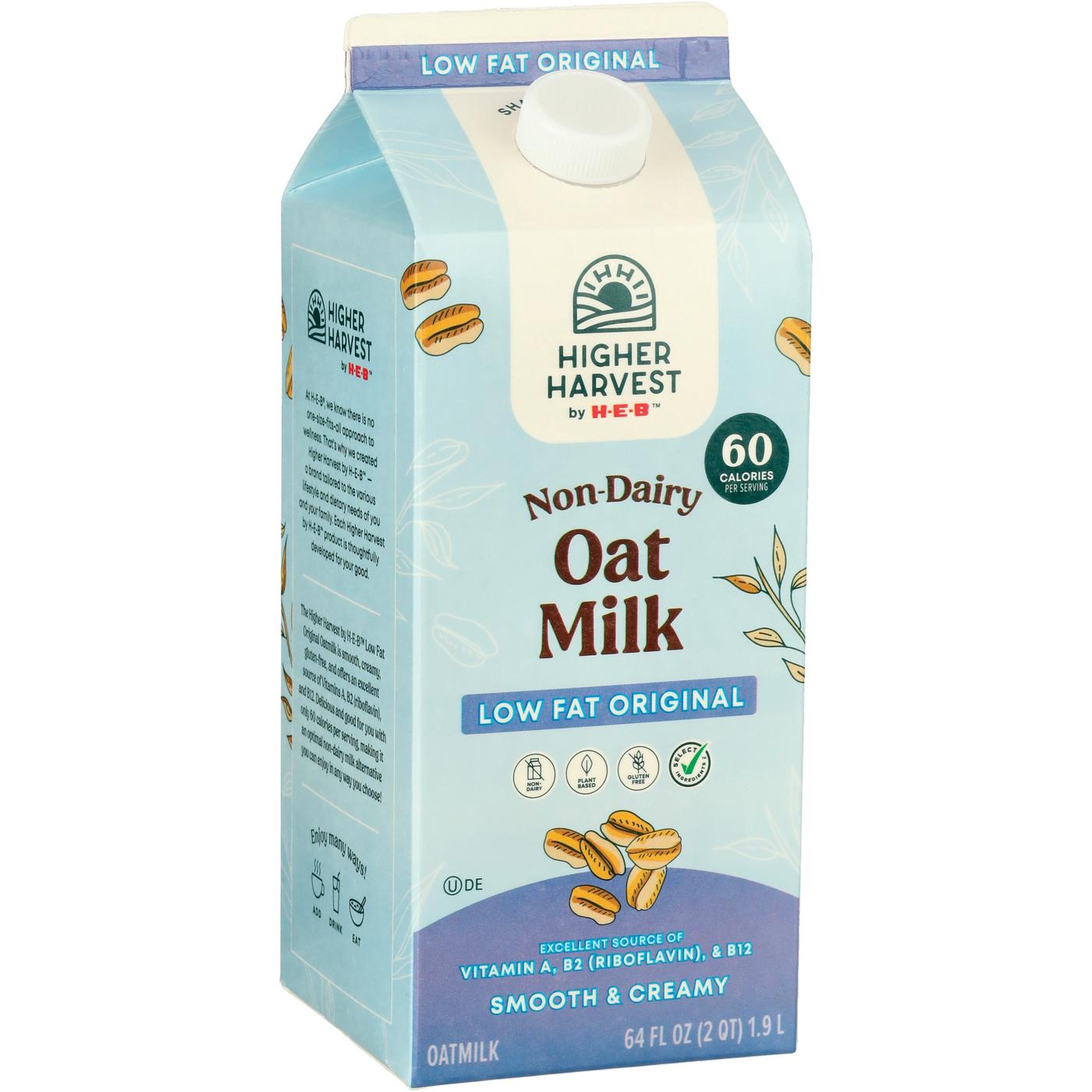 Higher Harvest by H-E-B Non-Dairy Oat Milk – Low Fat Original; image 2 of 2