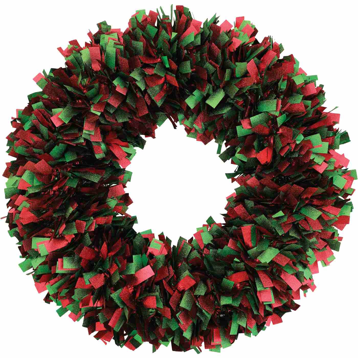 FC Young Tinsel Christmas Wreath - Red & Green; image 1 of 4