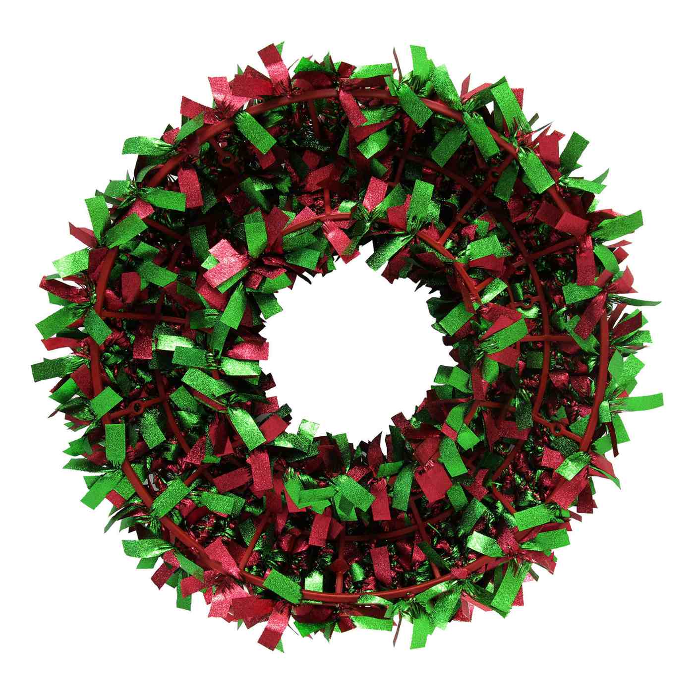 FC Young Tinsel Christmas Wreath - Red & Green; image 3 of 4