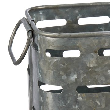 Primitives By Kathy Rustic Olive 3 Section Metal Caddy, 12" x 6"