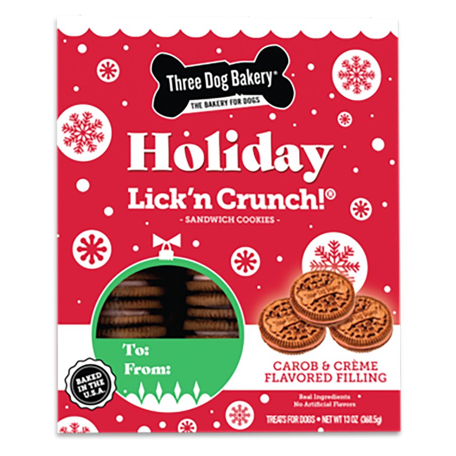 Three Dogs Bakery Holiday Lick'n Crunch Sandwich Cookies Dog Treats