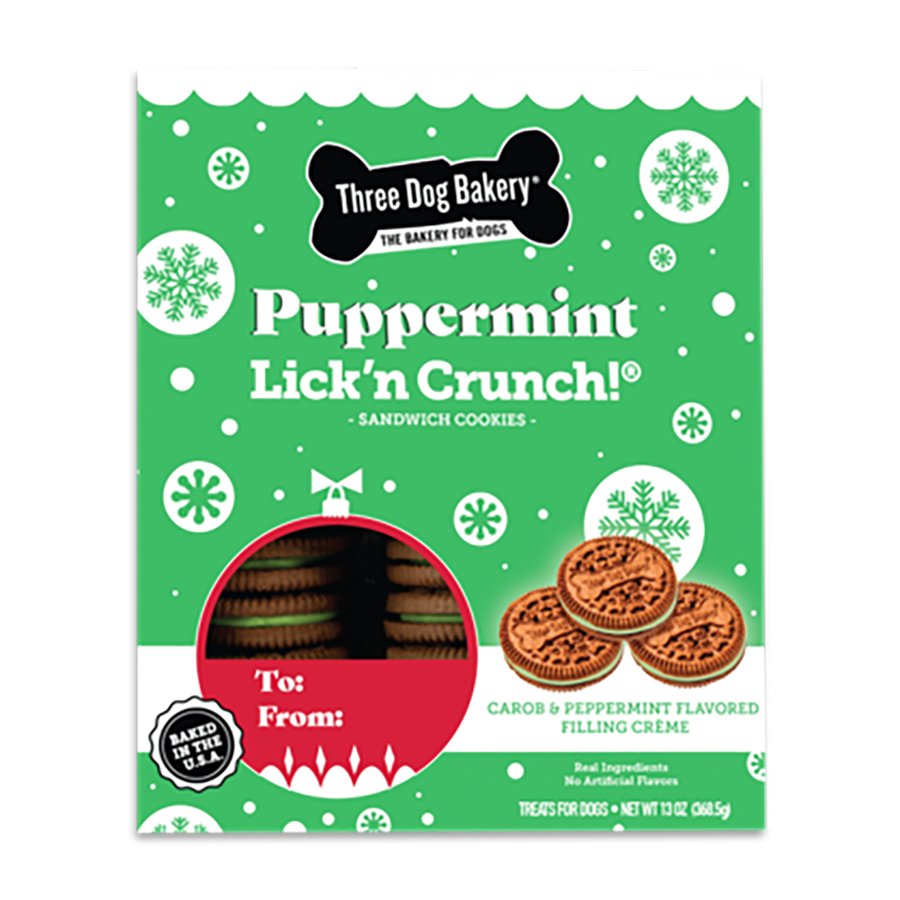 Three Dogs Bakery Puppermint Lick'n Crunch Sandwich Cookie Dog Treats