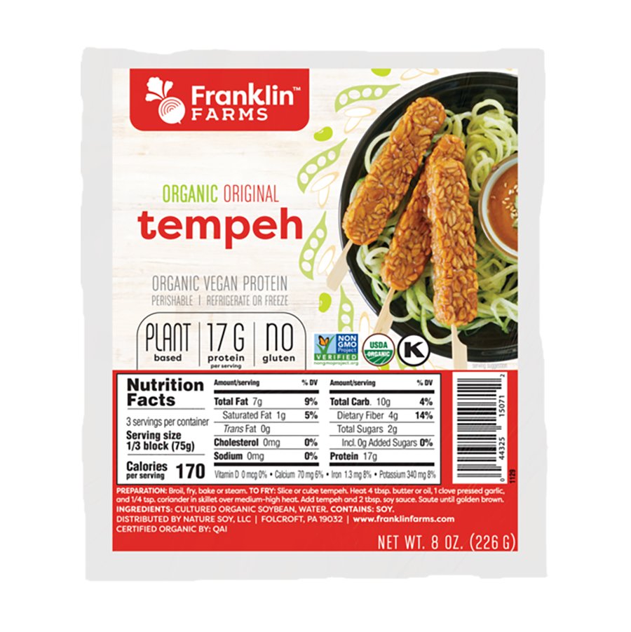 Franklin Farms Organic Tempeh Original Shop Tofu & meat alternatives