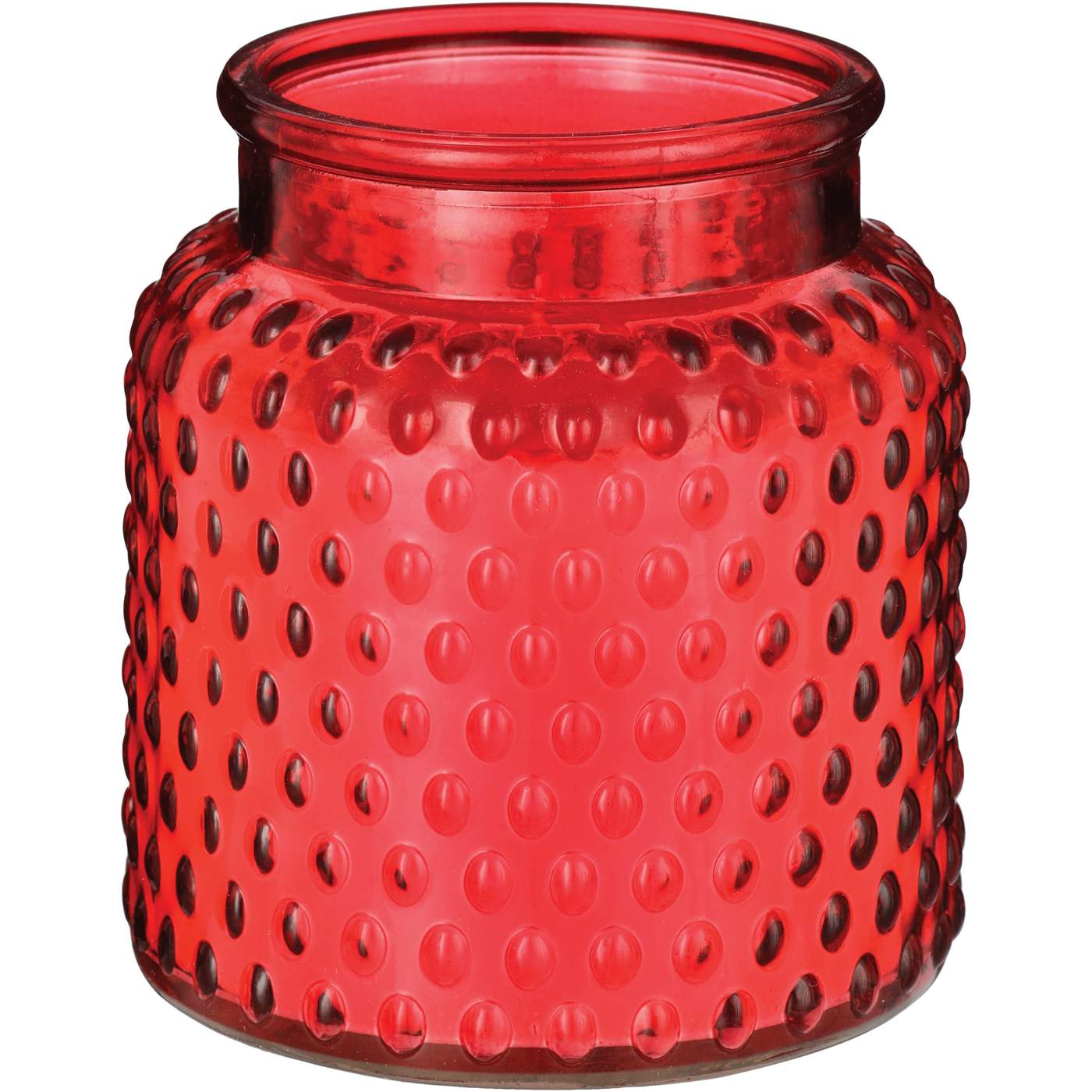 Destination Holiday Glass Hobnail Candle - Red; image 1 of 3