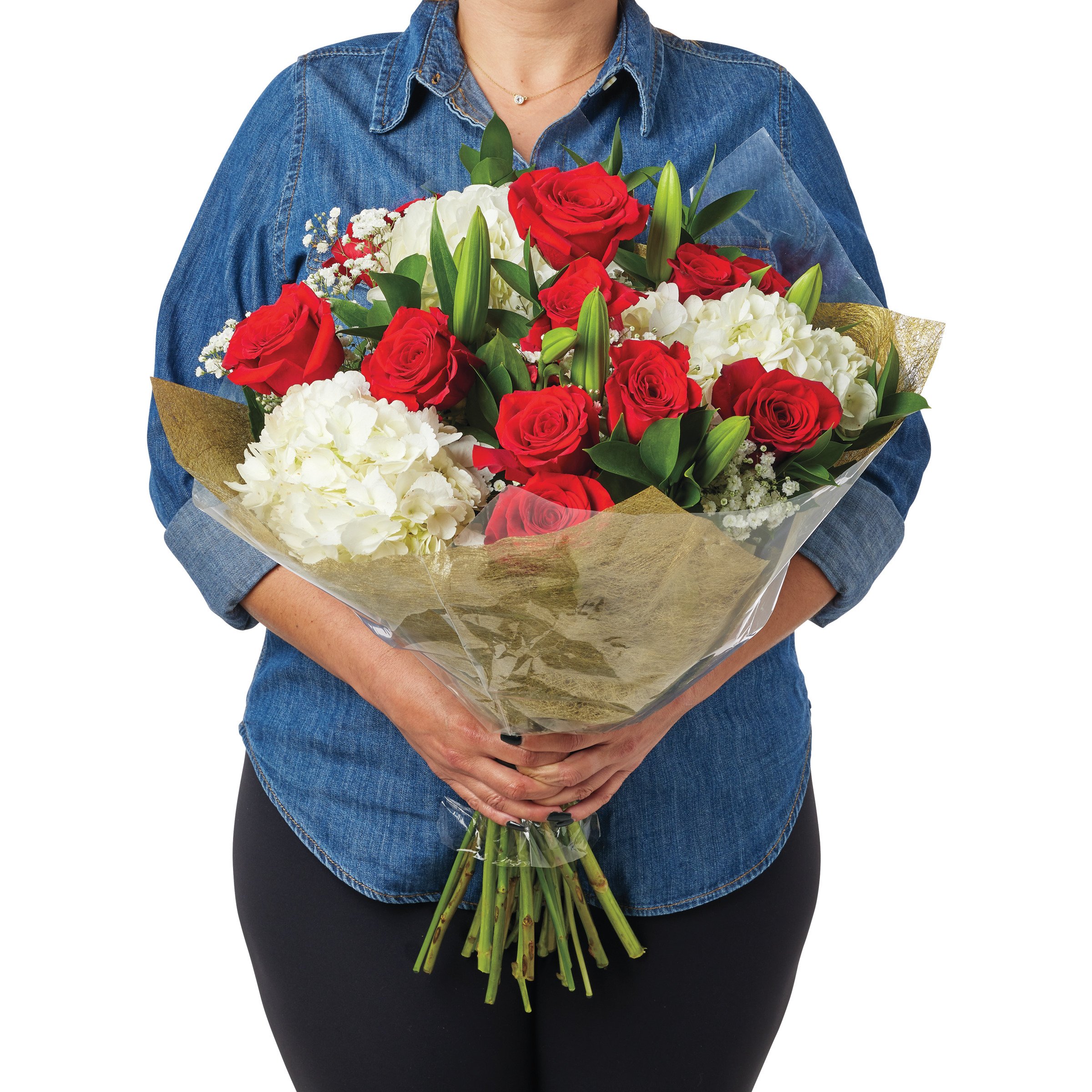 BLOOMS by HEB Luxury Rose Garden HandTied Flower Bouquet Shop