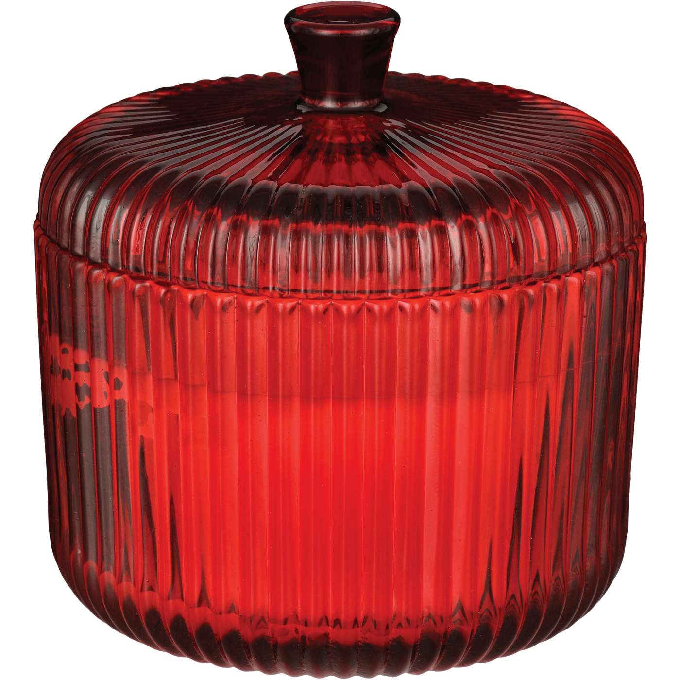 Destination Holiday Red Glass Candle With Lid Shop Seasonal Decor at