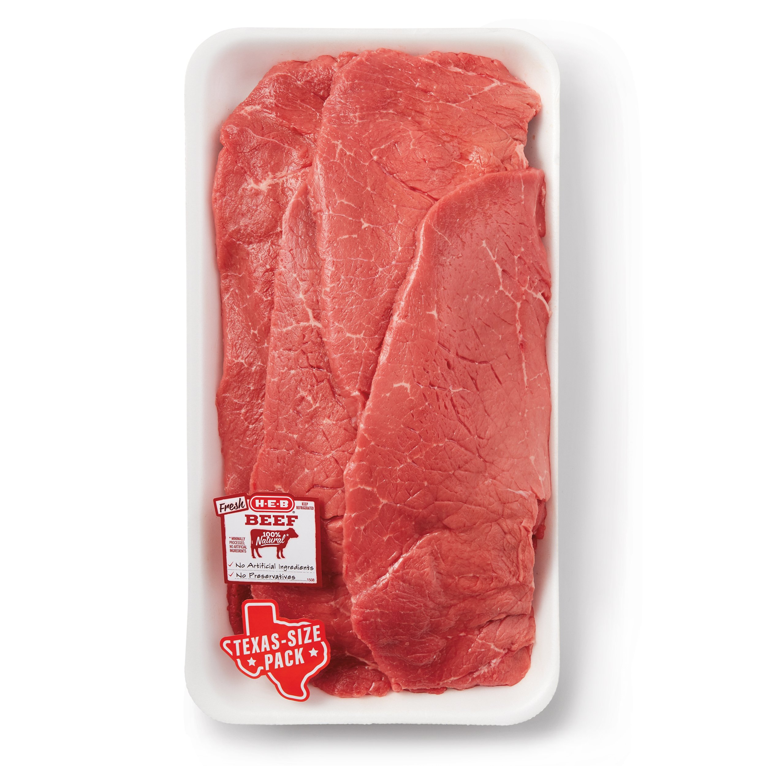 H-E-B Boneless Beef Top Round Steaks, Thin Sliced, USDA Select - Texas ...