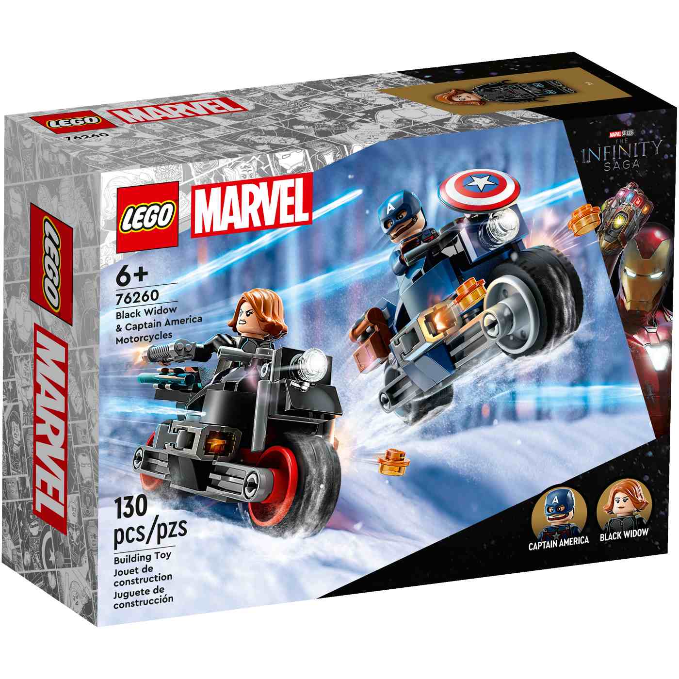 LEGO Marvel Black Widow & Captain America Motorcycles Set; image 2 of 2