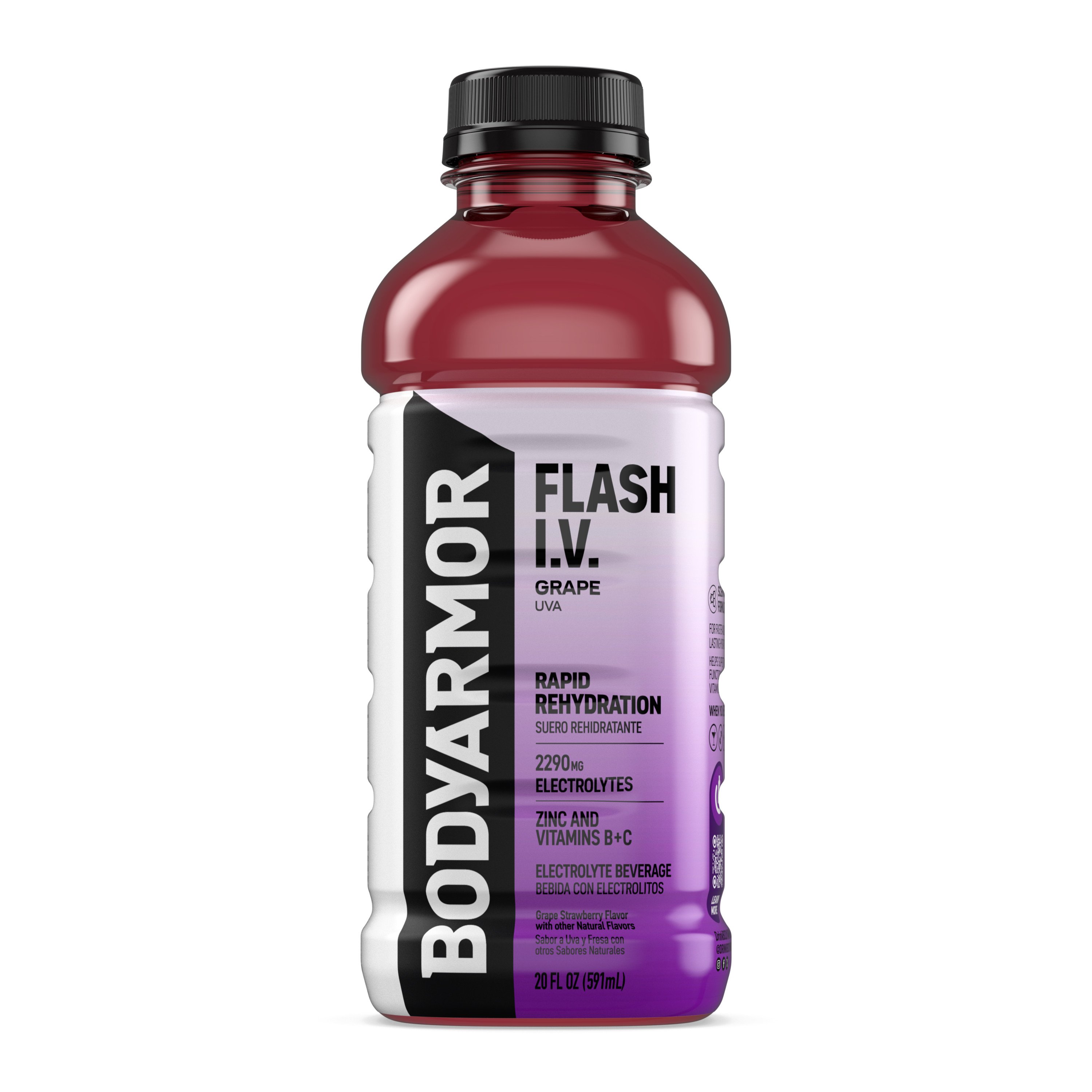 BODYARMOR Flash I.V. Rapid Rehydration Electrolyte Drink - Grape, 20 oz