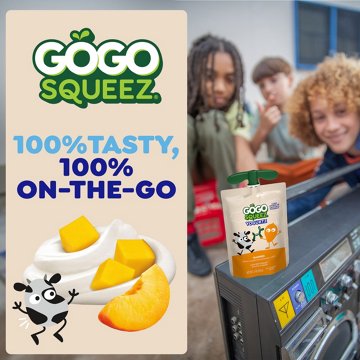 GoGo squeeZ yogurtZ Low Fat Mango/Peach Yogurt Variety Pack Snack Pouches, 16 ct