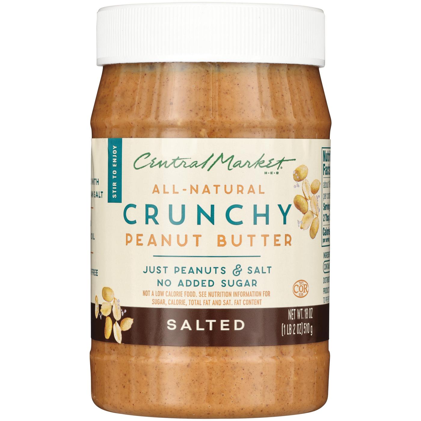Central Market All-Natural Crunchy Peanut Butter – Salted; image 1 of 2