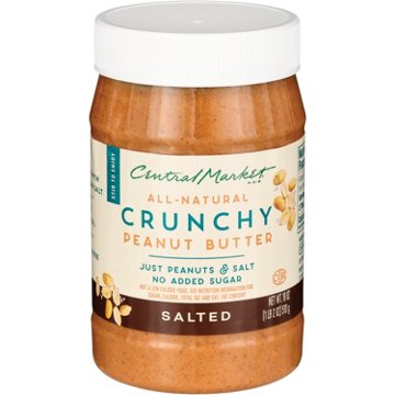 Central Market All-Natural Crunchy Peanut Butter – Salted, 18 oz